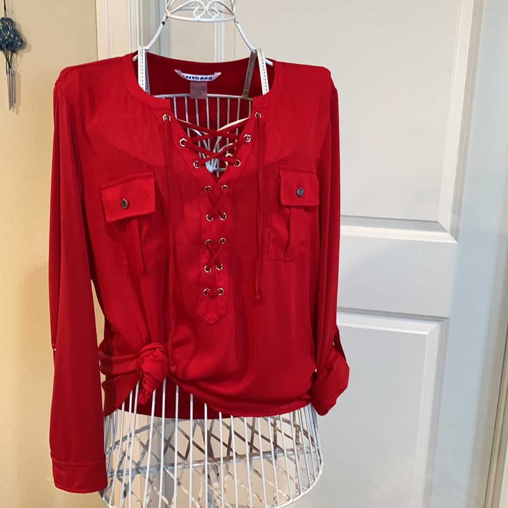 HOT RED GORGEOUS BLOUSE by NYGARD